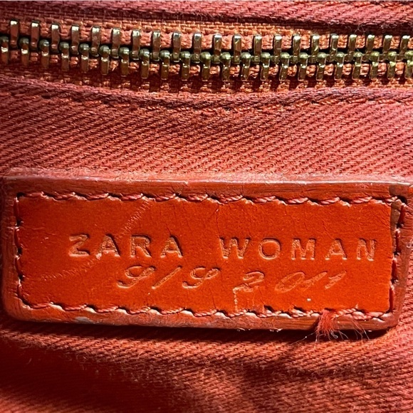 Zara women  buffalo leather Saddle bag satchel - Picture 10 of 15